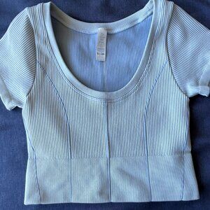 Offline by Aerie Ribbed Crop Top – Light Blue XS 💙